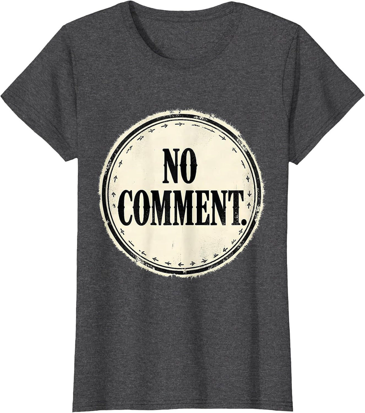 Women's No Comment Rubber Stamp Lawyer Attorney Legal Humor T-Shirt - Dark Heather Grey