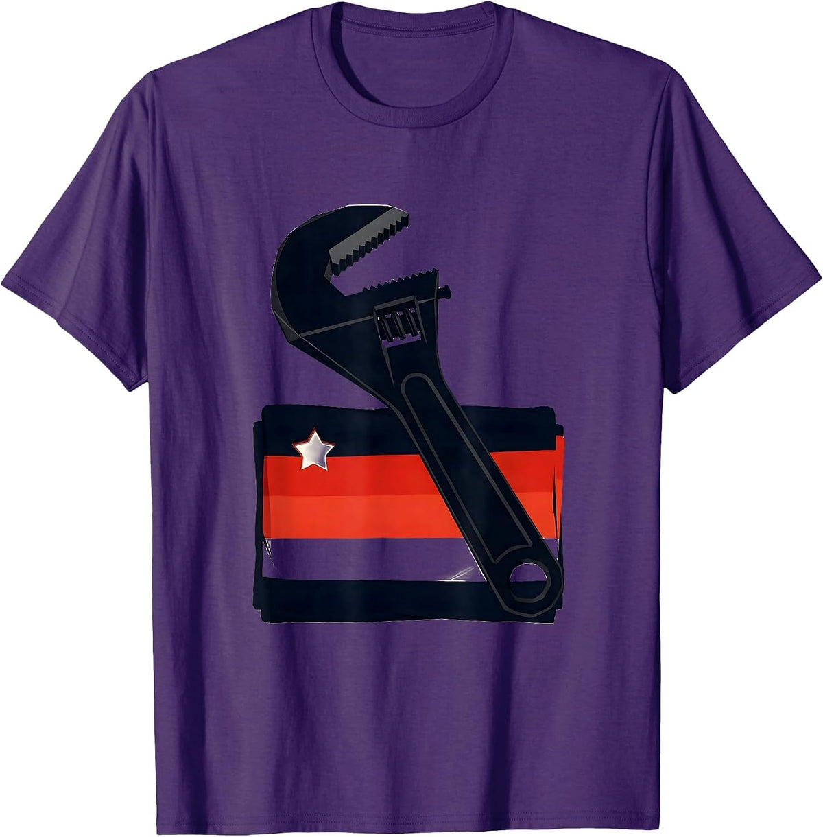 Faceted Pipe Wrench Labor Day Patriotic Union Pride T-Shirt - Purple