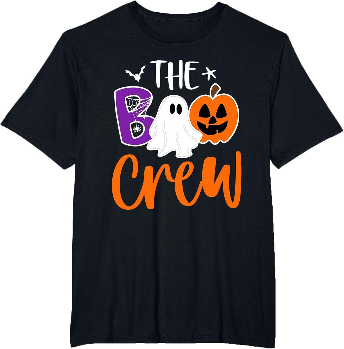 Halloween The Boo Crew Cute Ghost Spooky Family Matching T-Shirt - Black