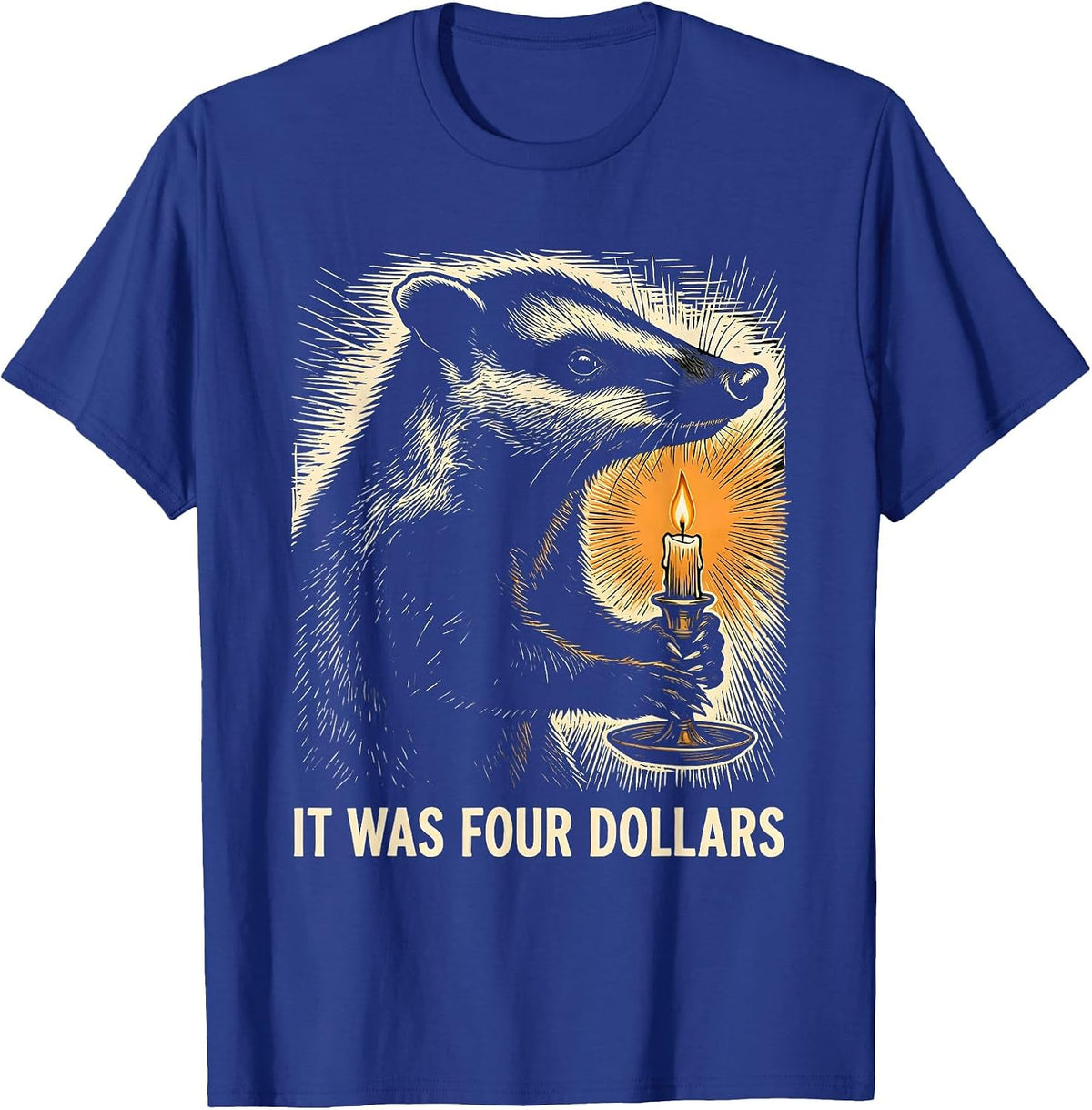 It Was Four Dollars Funny Opossum Thrifting Vintage T-Shirt - Royal Blue