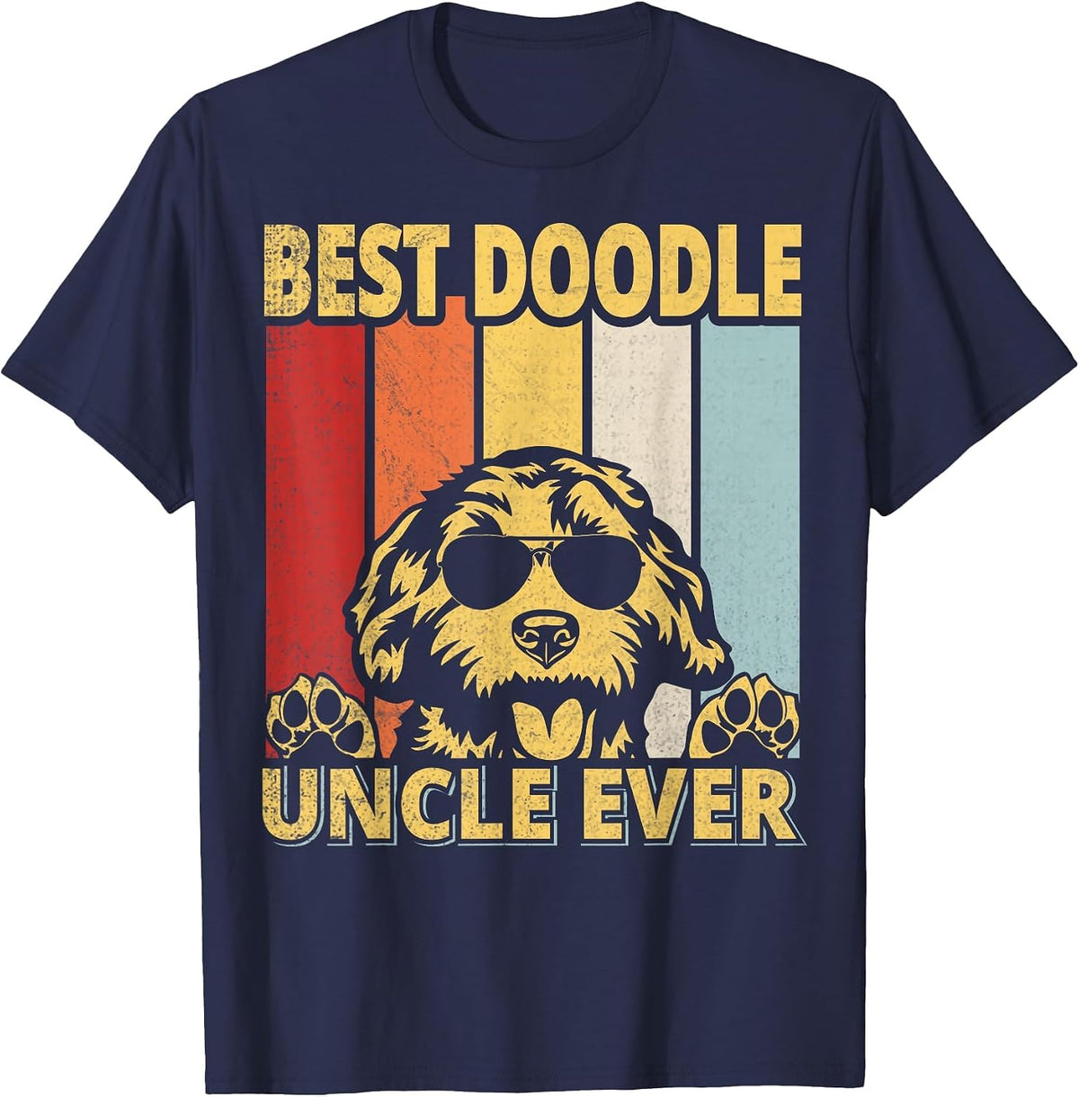 Best Doodle Uncle Ever Quote for a Doodle Uncle T-Shirt - Navy Blue