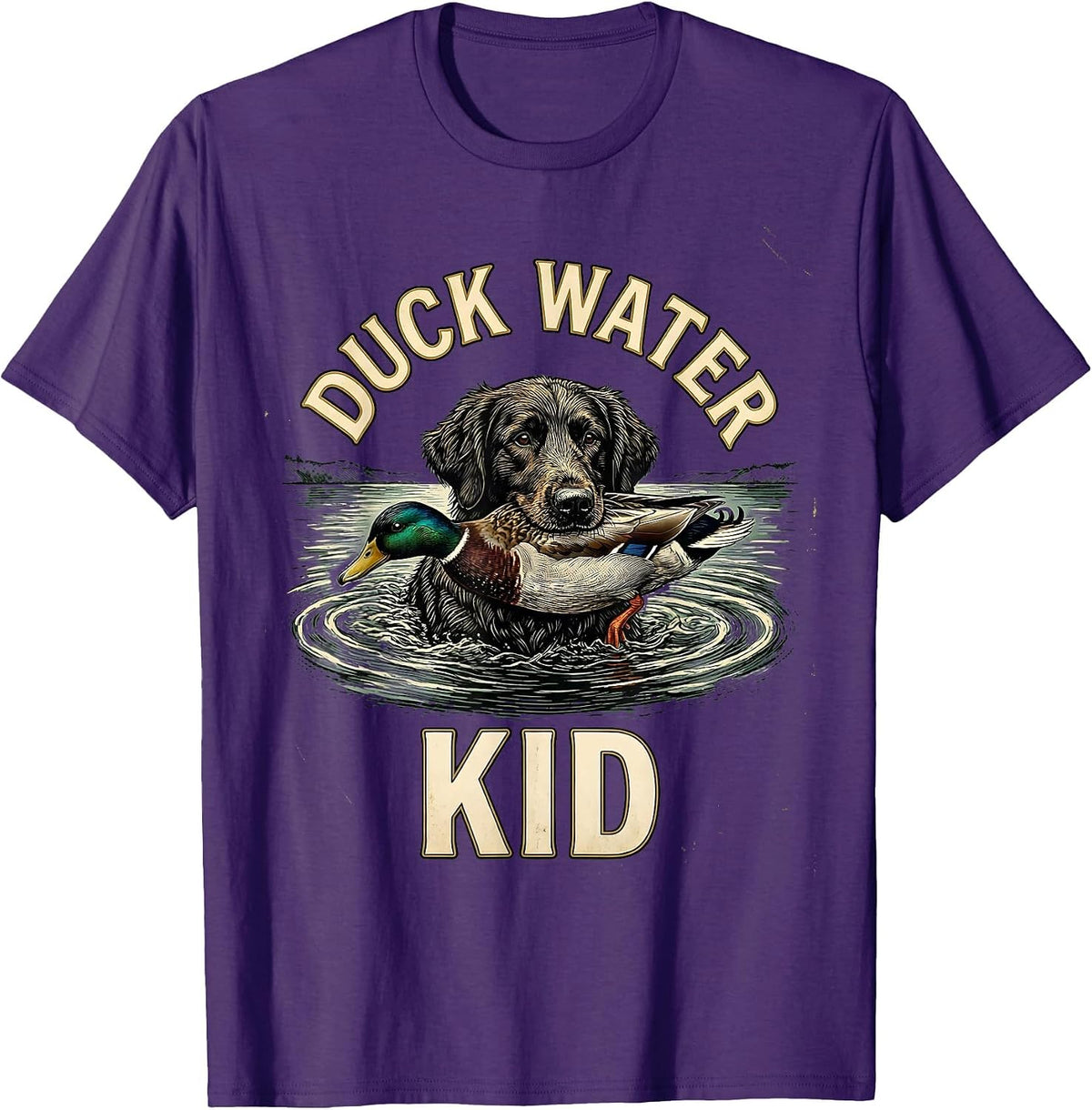 Duck Water Kid Vintage Hunting Retriever Waterfowl Pride T-Shirt - Purple