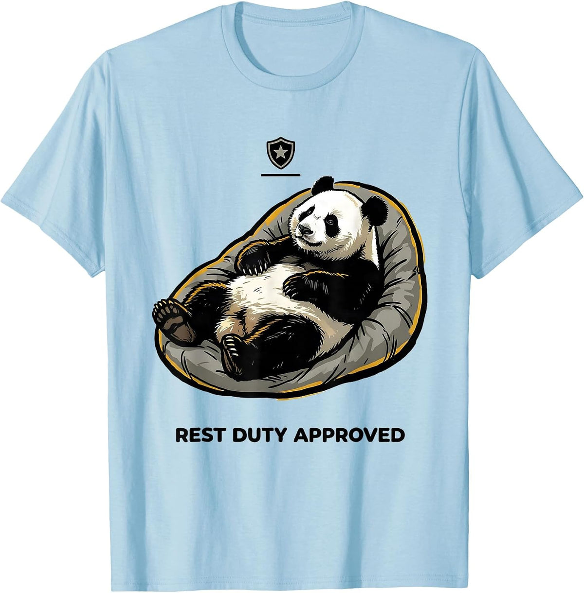 Men's Rest Duty Approved Funny Panda Bear Animal Lover Humor T-Shirt - Baby Blue