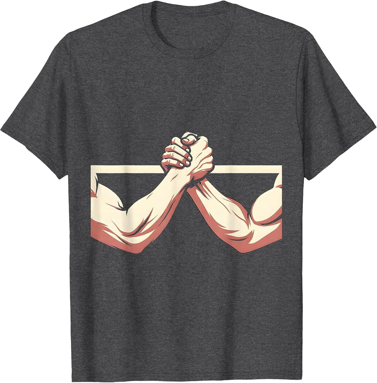 Border Arm Wrestling Political Graphic Tee T-Shirt - Dark Heather Grey