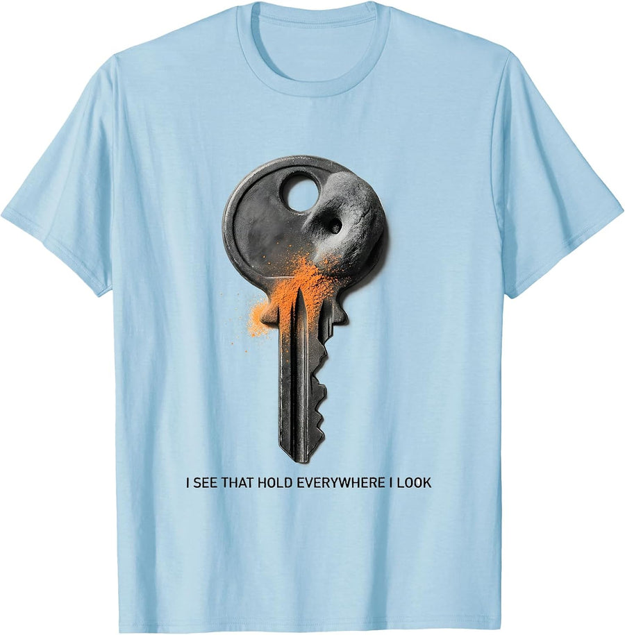 Men's I See That Hold Everywhere I Look Funny Rock Climbing T-Shirt - Baby Blue