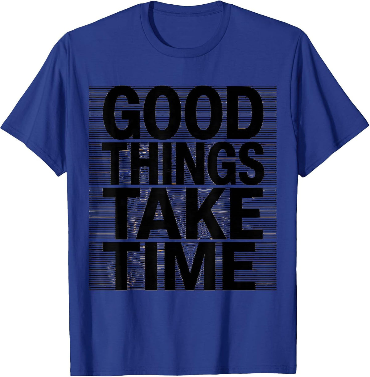 Men's Good Things Take Time Turtle Nature Design T-Shirt - Royal Blue