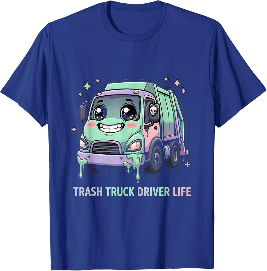 Trash Truck Driver Life Garbage Truck Design T-Shirt - Royal Blue