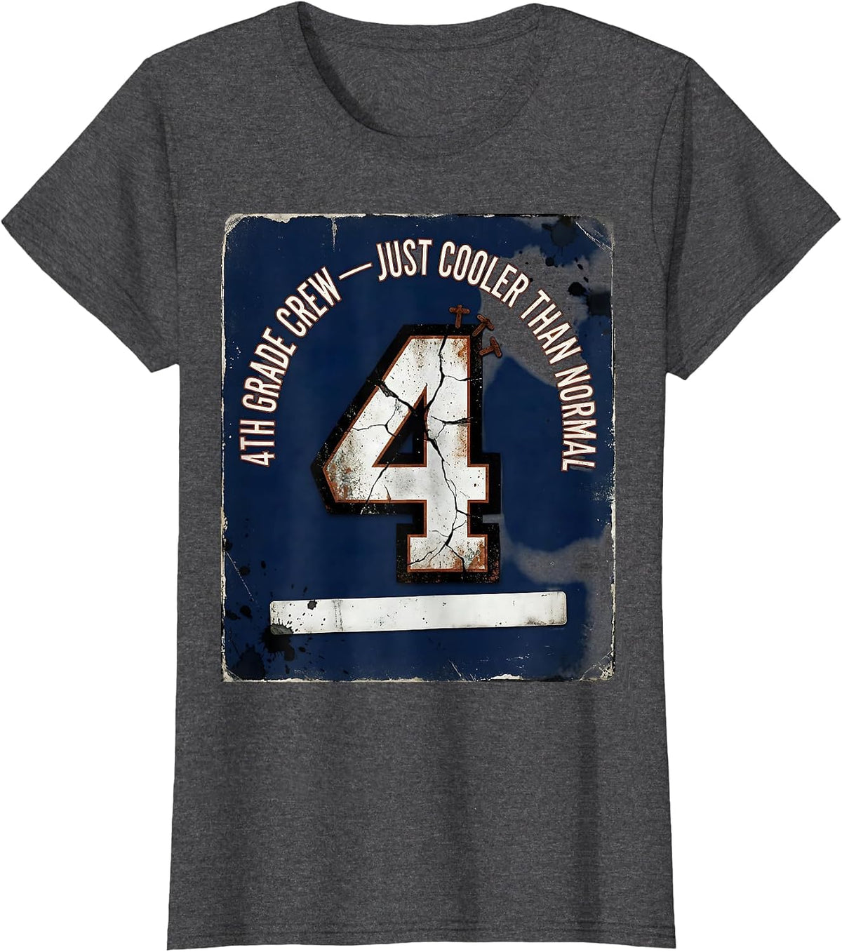 Women's 4th Grade Crew Just Cooler Than Normal Teacher T-Shirt - Dark Heather Grey
