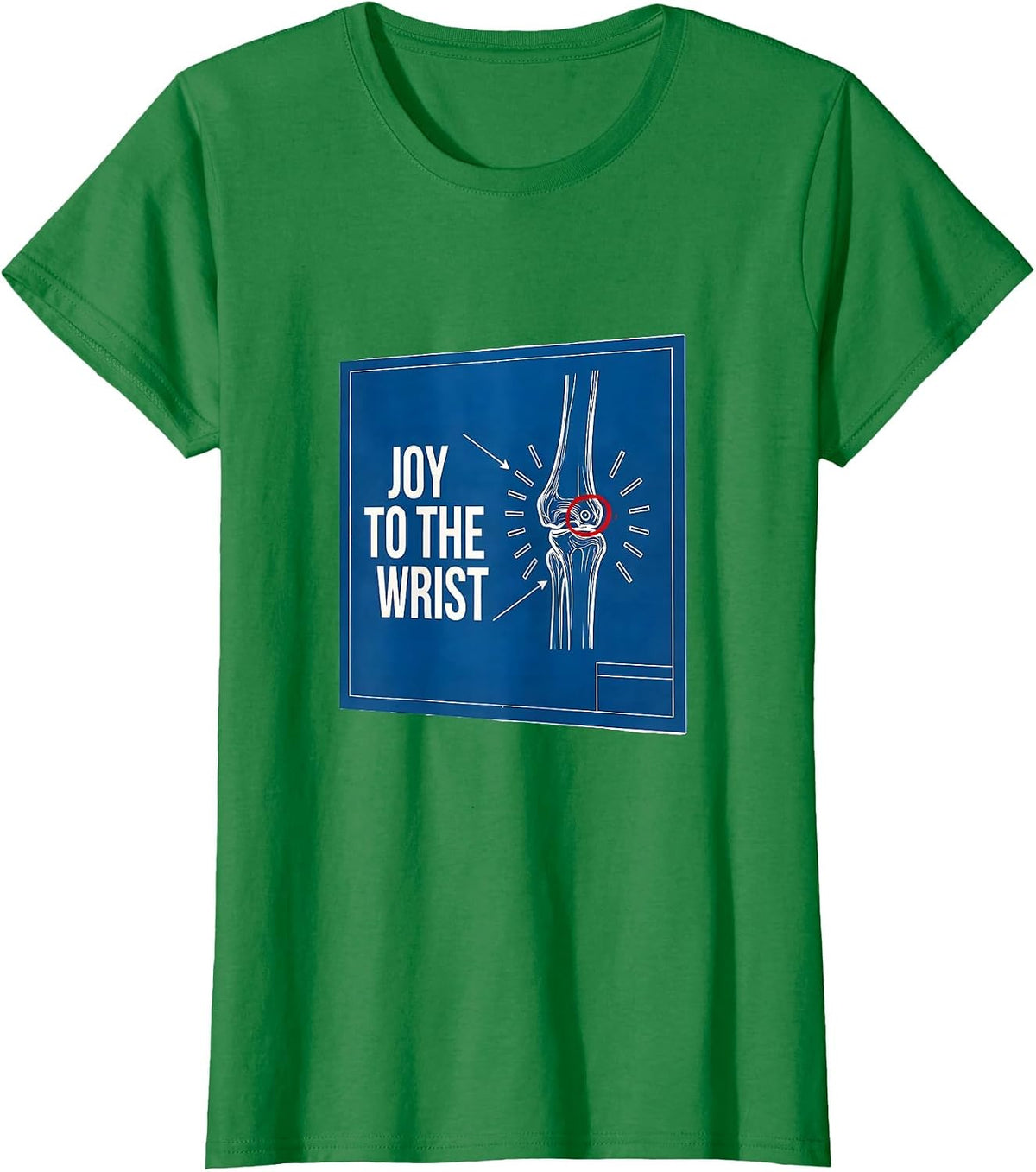 Women's Joy To The Wrist Technical Blueprint Physical Therapist T-Shirt - Kelly Green