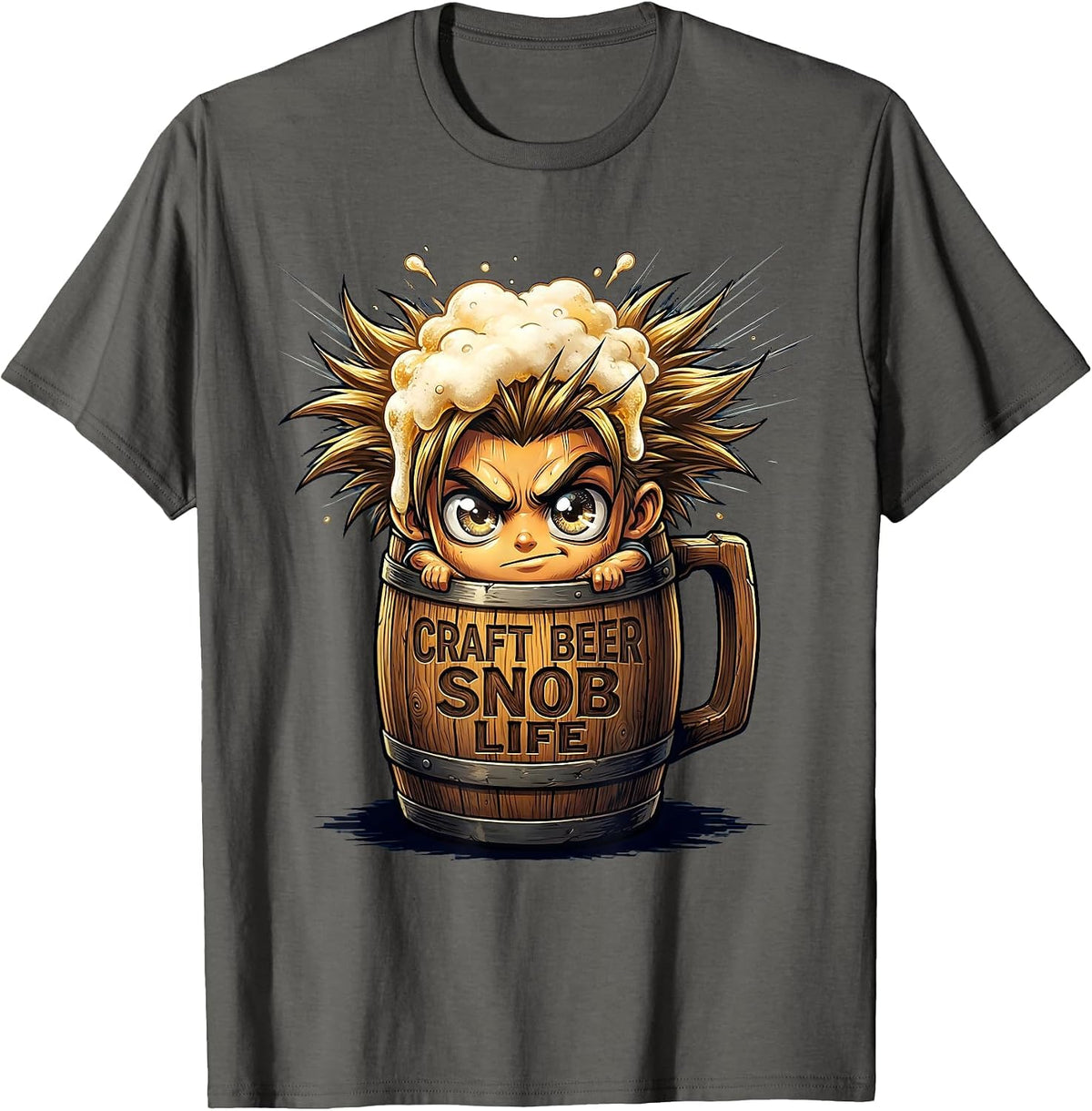 Craft Beer Snob Life Brew Enthusiast Design T-Shirt - Asphalt Grey