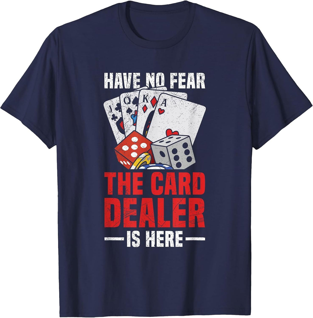 Black Jack Casino Dealer Design for a Casino Dealer T-Shirt - Navy Blue