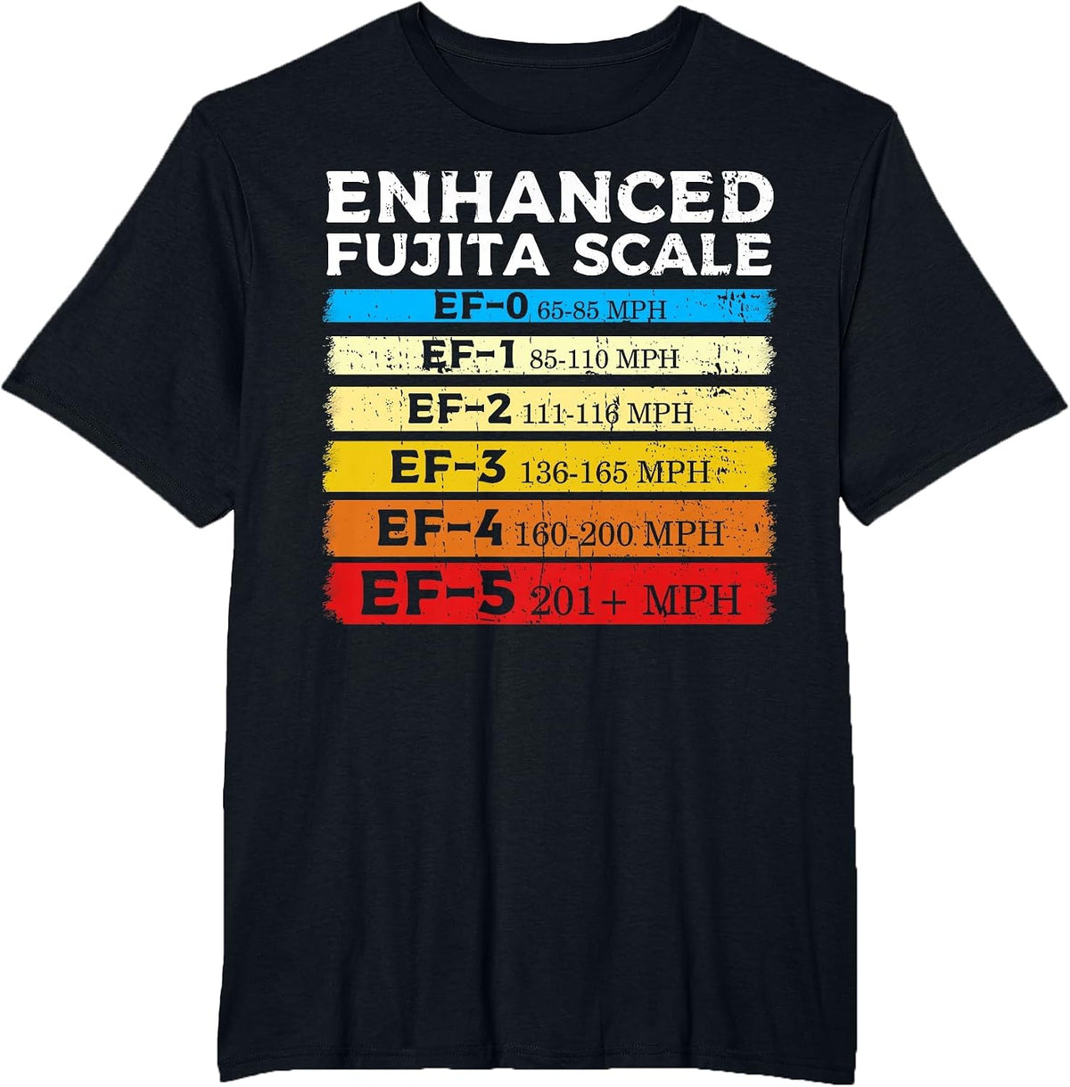 Enhance Fujita Scale Storm Tornado Chaser for Meteorologist. T-Shirt - Black