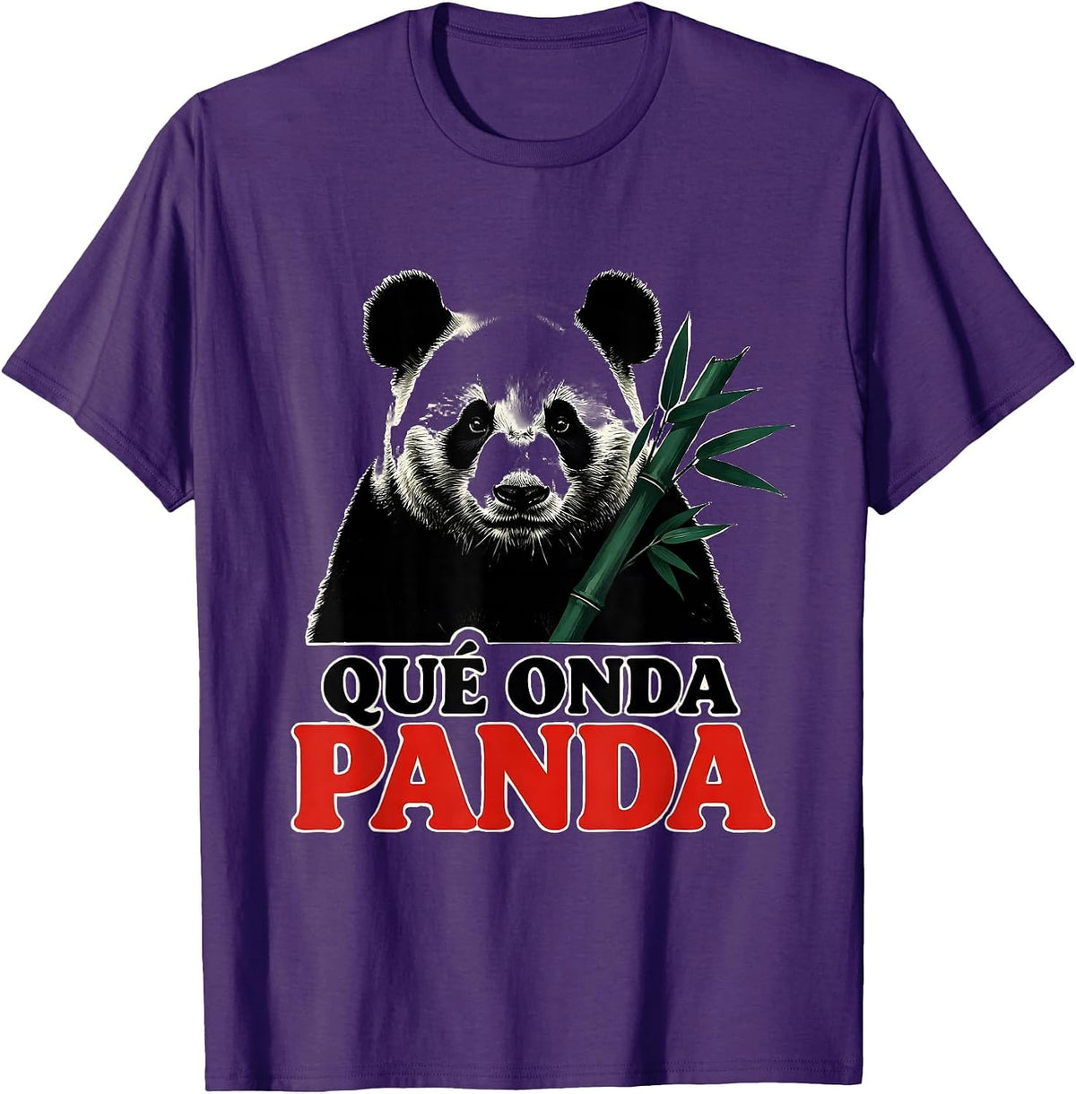 Men's Qué Onda Panda Funny Mexican Slang Food Pun Humor T-Shirt - Purple