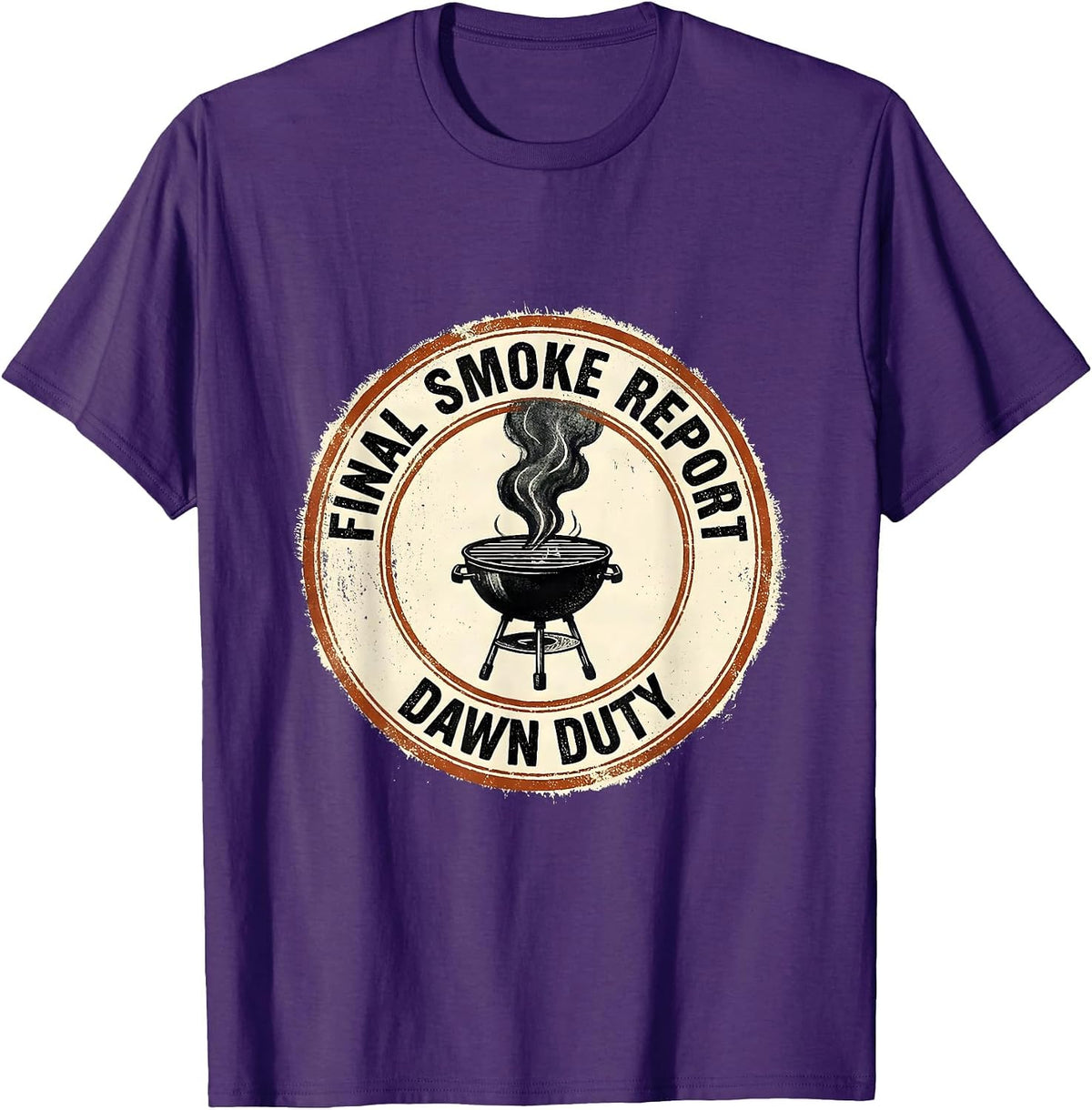 Final Smoke Report: Dawn Duty Funny BBQ Dad Humor T-Shirt - Purple