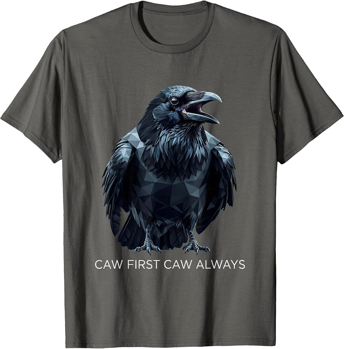 CAW First CAW Always Crow Lover Design T-Shirt - Asphalt Grey