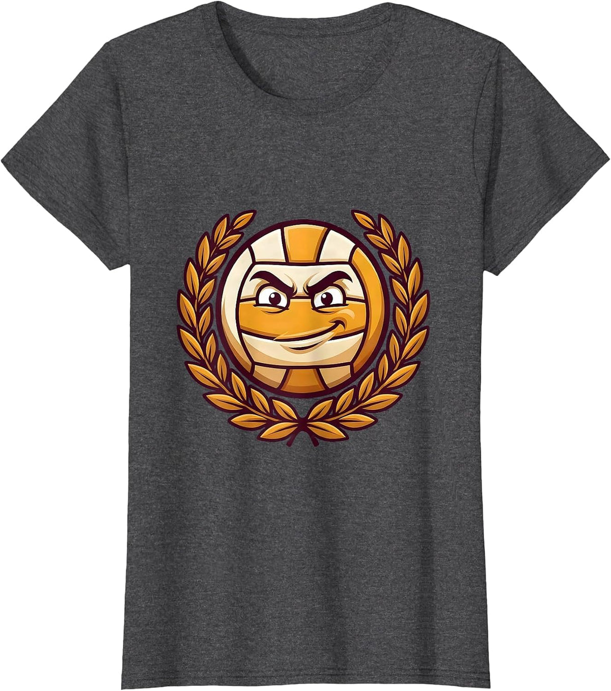 Women's Volleyball Laurel Wreath Champion Graphic T-Shirt - Dark Heather Grey