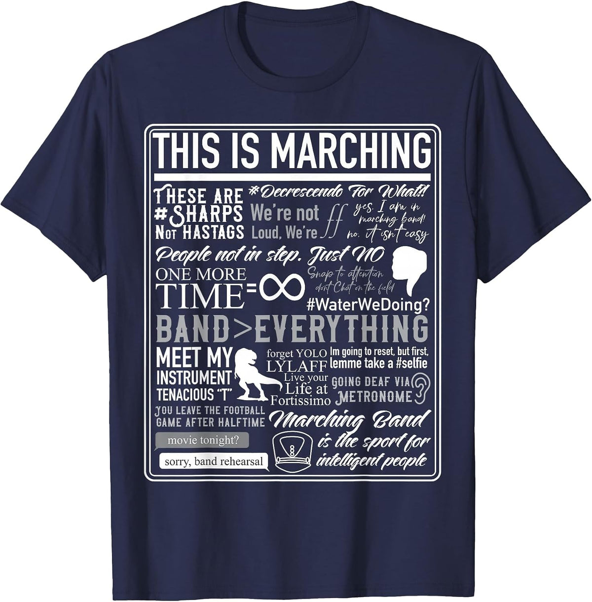 This is Marching Band Funny Brass Band Sayings & Memes T-Shirt - Navy Blue