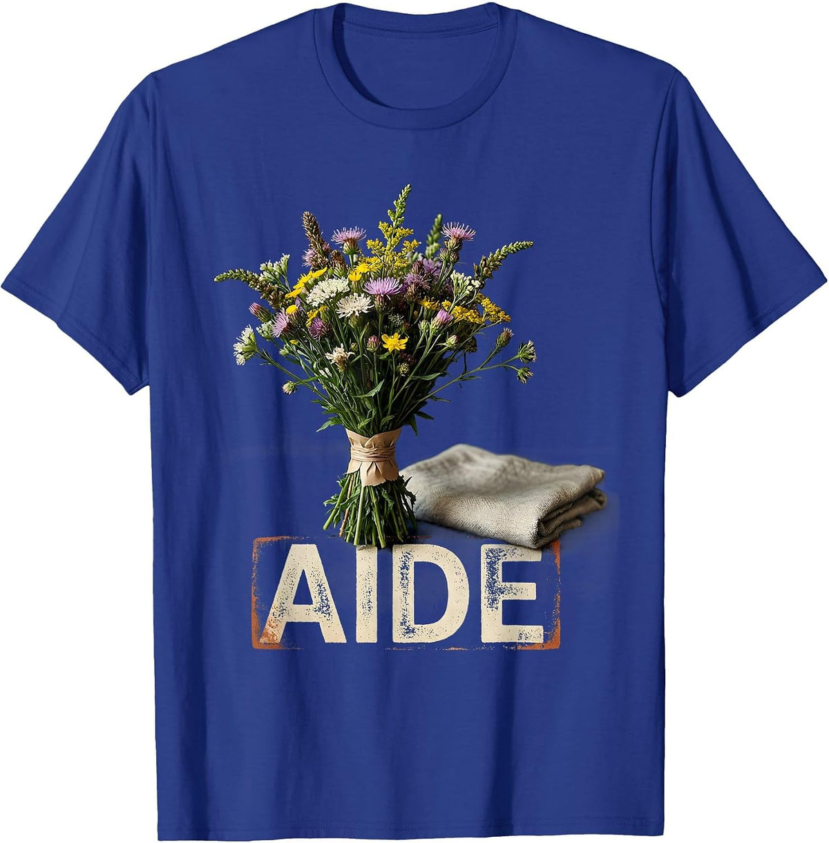 Men's Aide Rubber Stamp Teacher Appreciation Gift for School Staff T-Shirt - Royal Blue