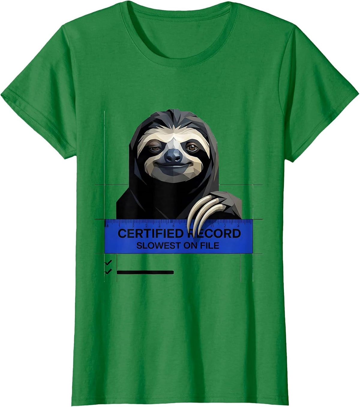 Certified Record: Slowest On File Funny Sloth Lover Gift T-Shirt - Kelly Green