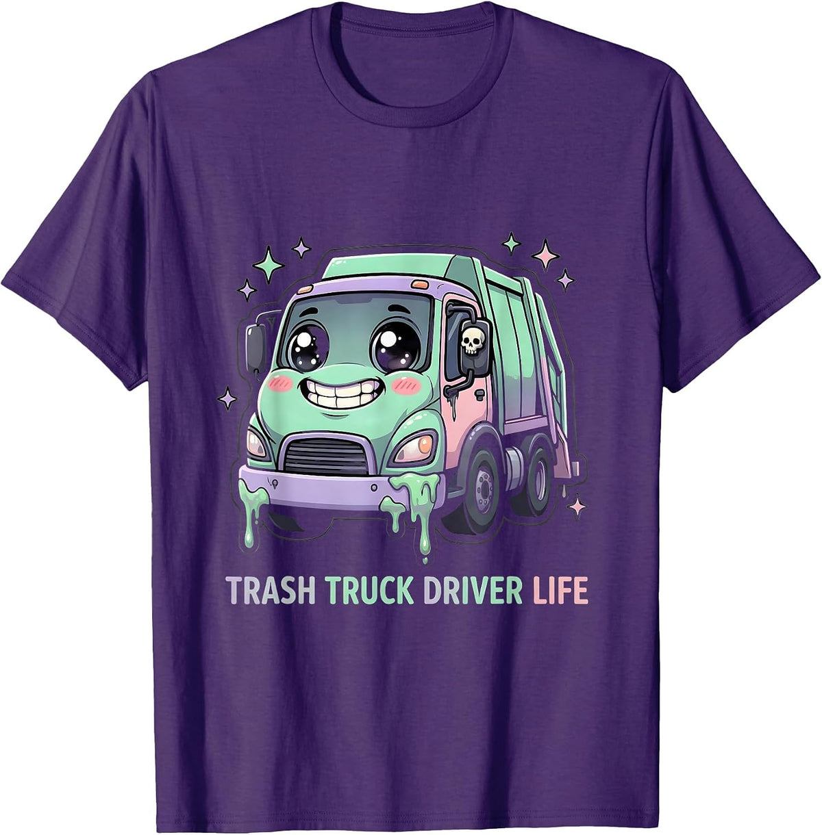 Trash Truck Driver Life Garbage Truck Design T-Shirt - Purple