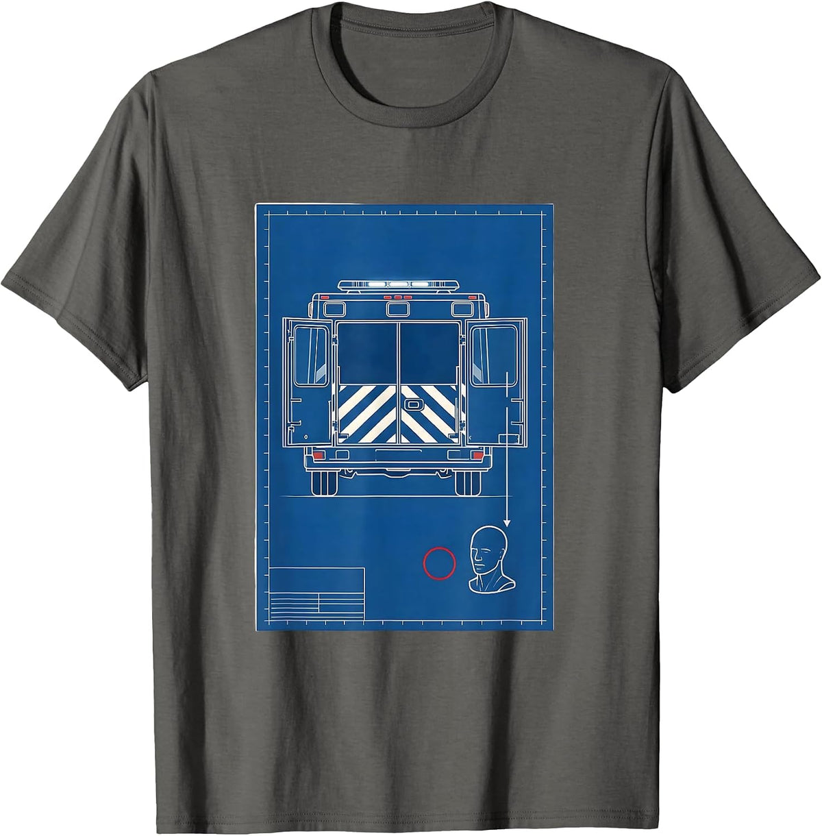 EMS Ambulance Mannequin Gag Humor Paramedic Crew T-Shirt - Asphalt Grey