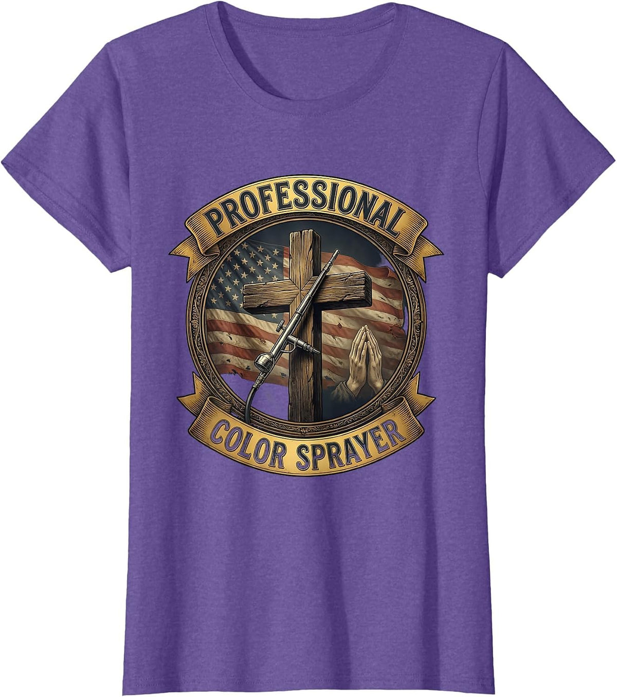 Professional Color Sprayer Airbrush Art Design T-Shirt - Purple Heather
