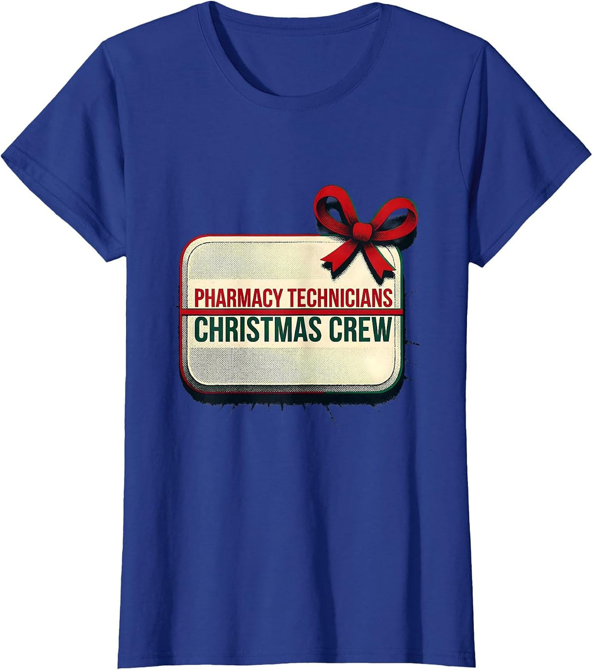 Women's Pharmacy Technicians Christmas Crew Funny Matching Group T-Shirt - Royal Blue