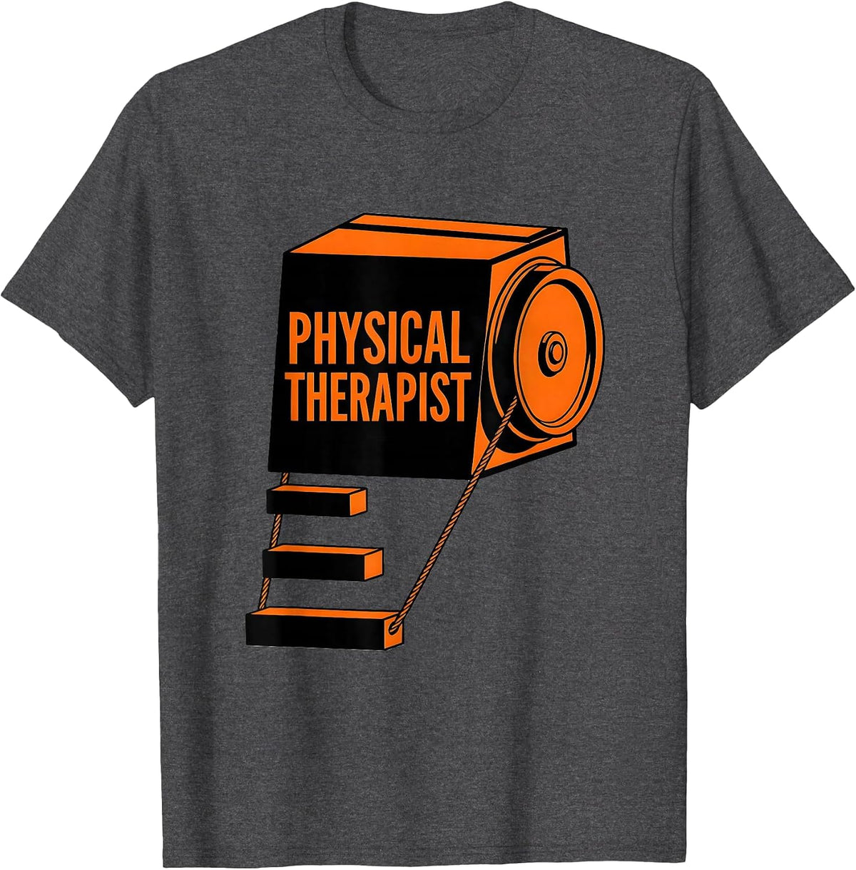 Men's Physical Therapist Geometric Therapy Pulley Design T-Shirt - Dark Heather Grey