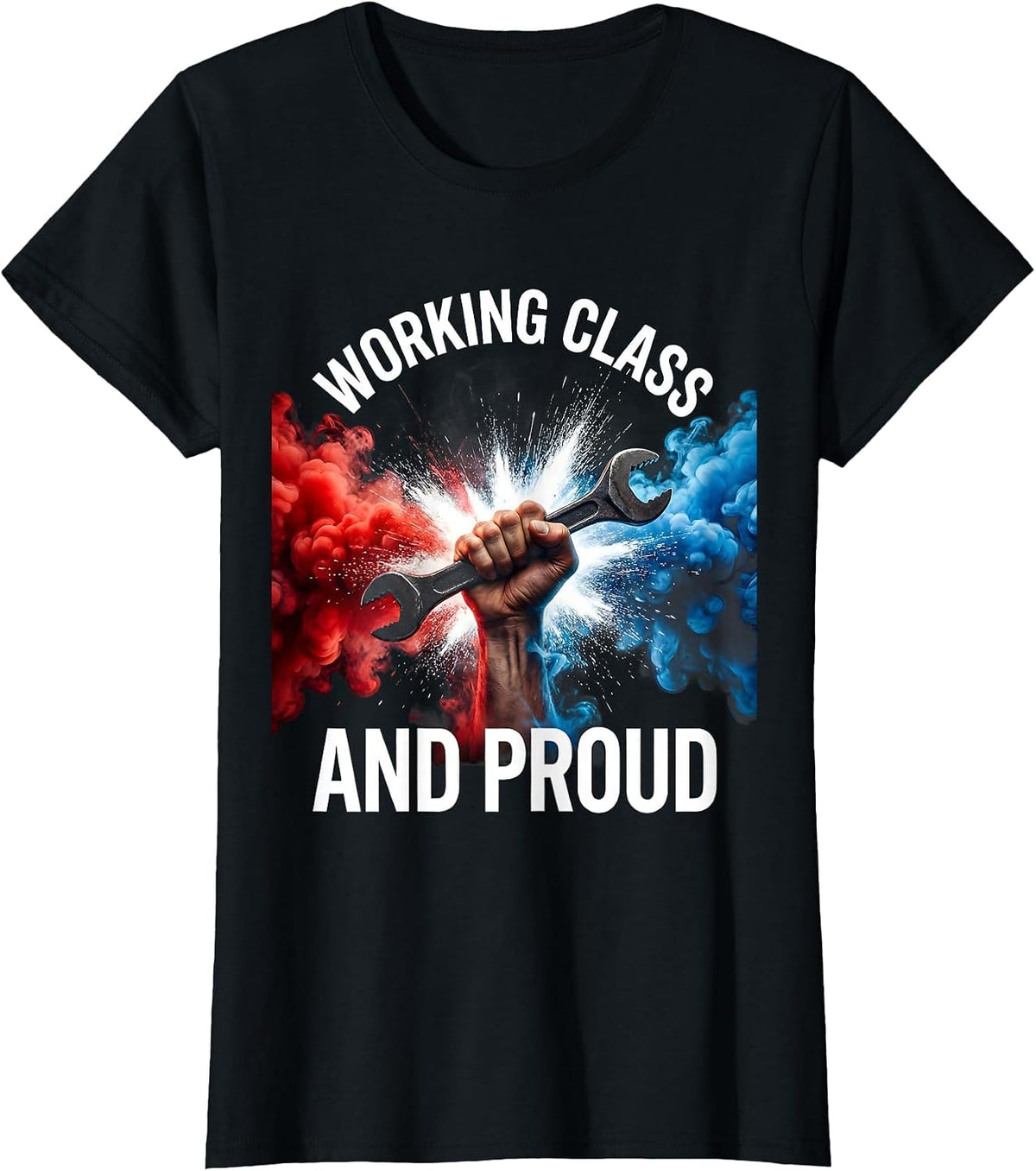 Working Class and Proud Labor Day Graphic T-Shirt - Black