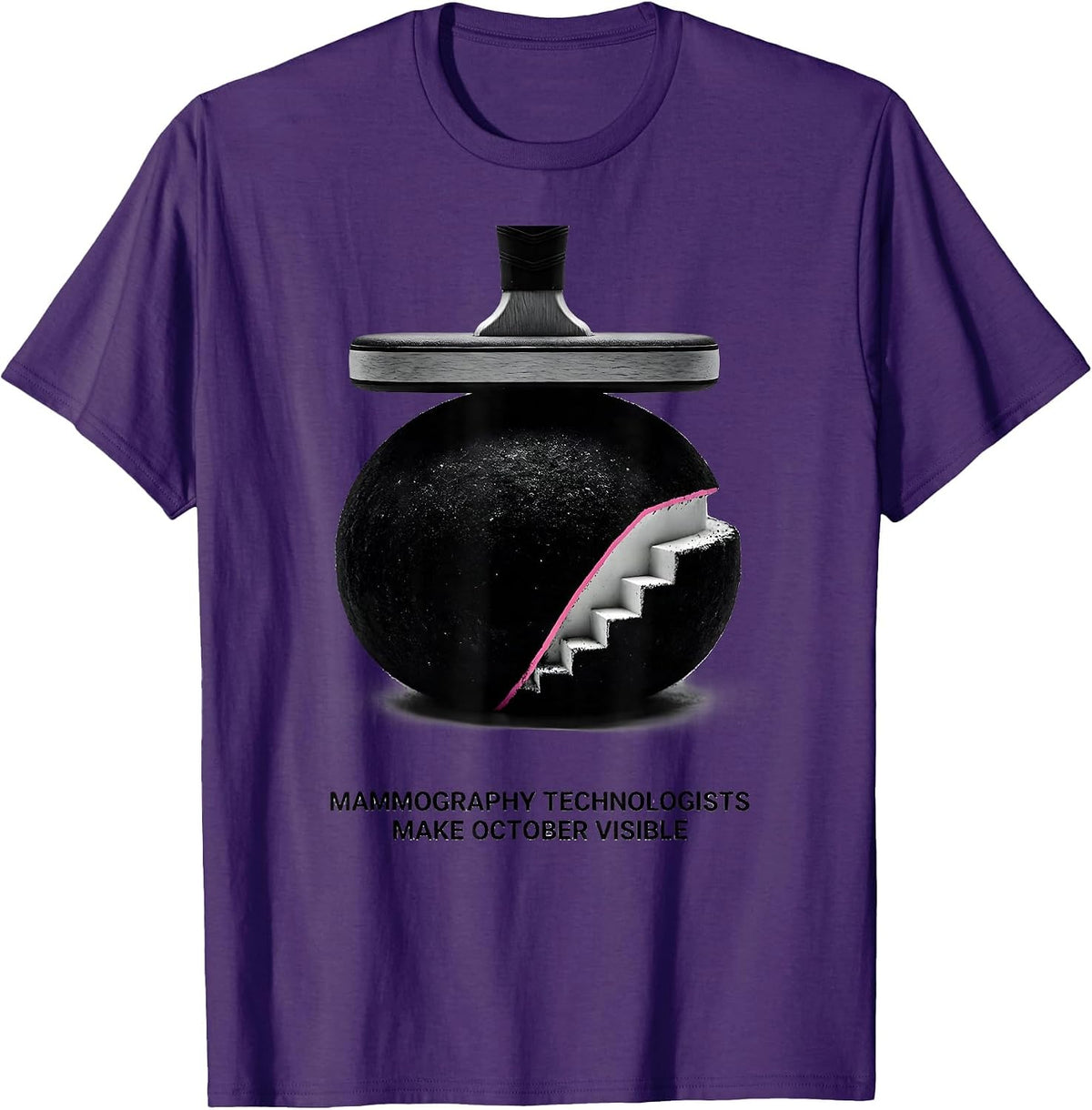 Men's Mammography Technologists Make October Visible Radiology T-Shirt - Purple