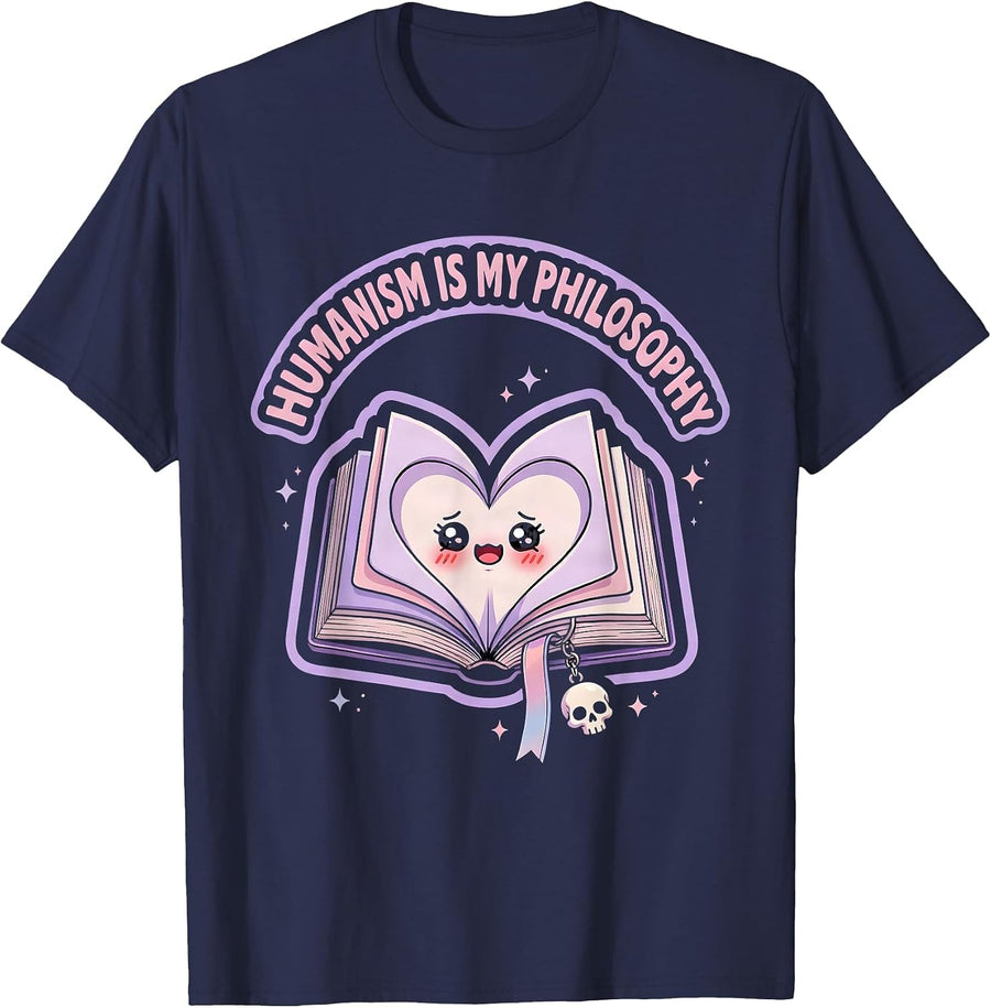 Humanism Is My Philosophy Renaissance Design T-Shirt - Navy Blue