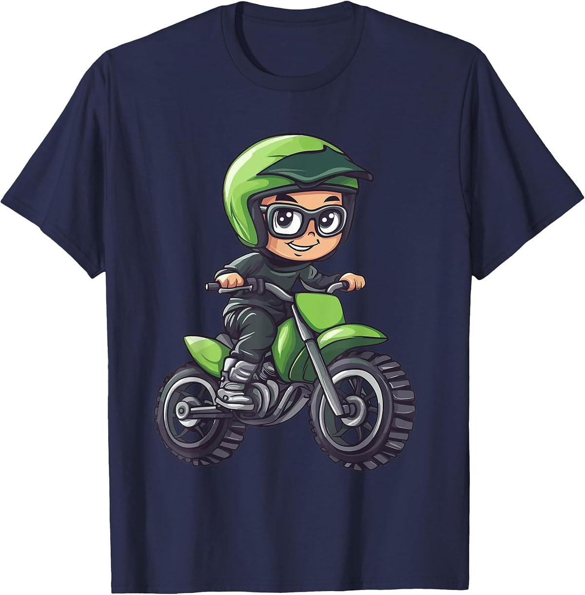 Kids Dirt Bike T-Shirt - Navy Blue