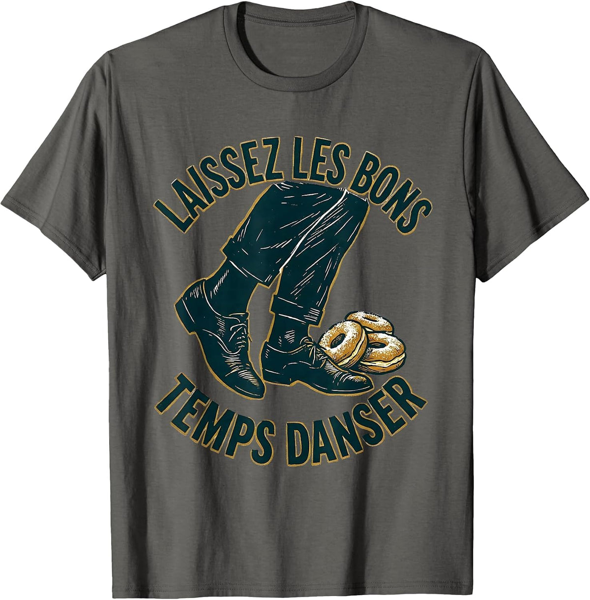Laissez Les Bons Temps Danser Linocut New Orleans Mardi Gras T-Shirt - Asphalt Grey