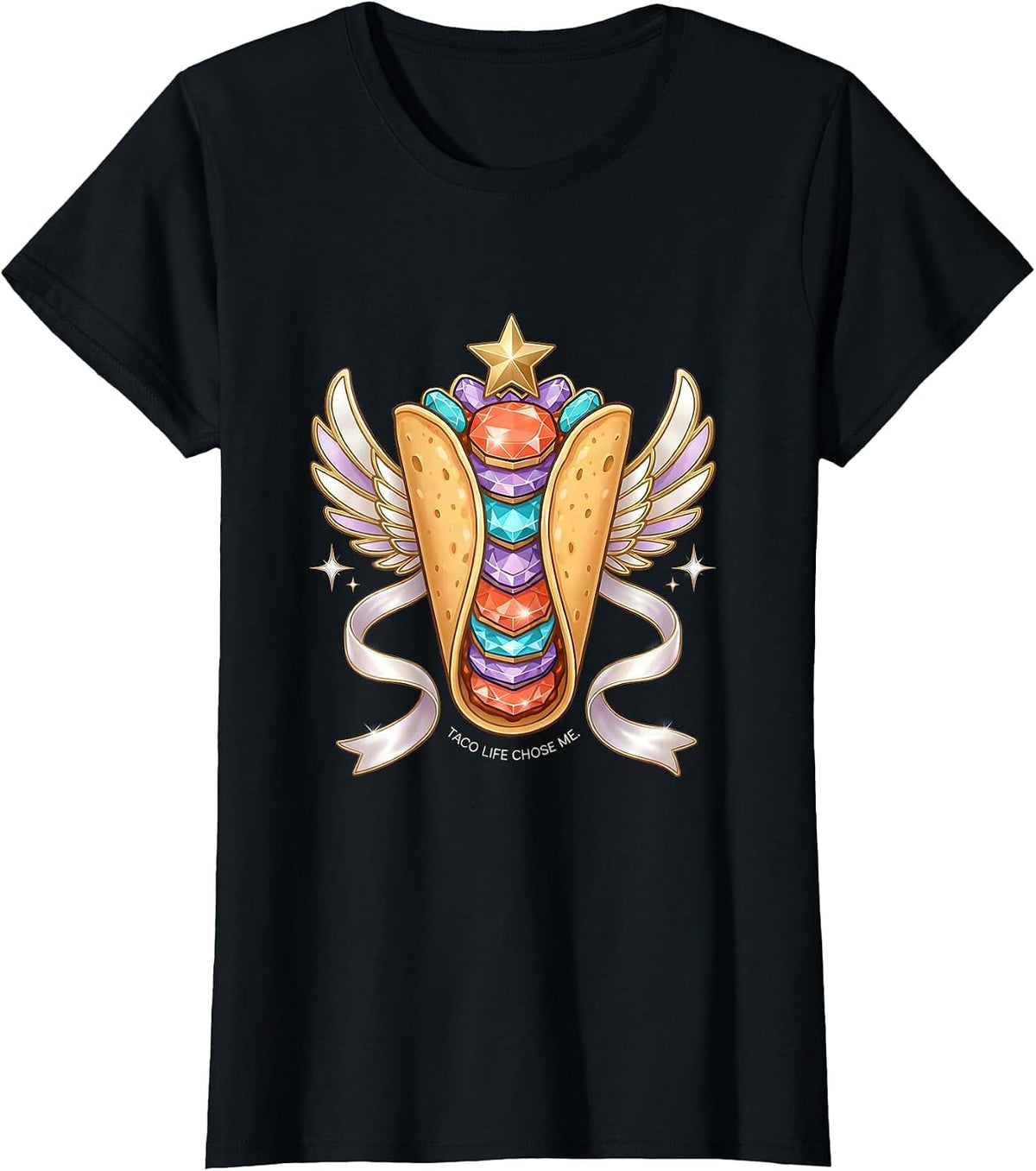 Taco Life Chose Me Funny Taco Lover Design T-Shirt - Black