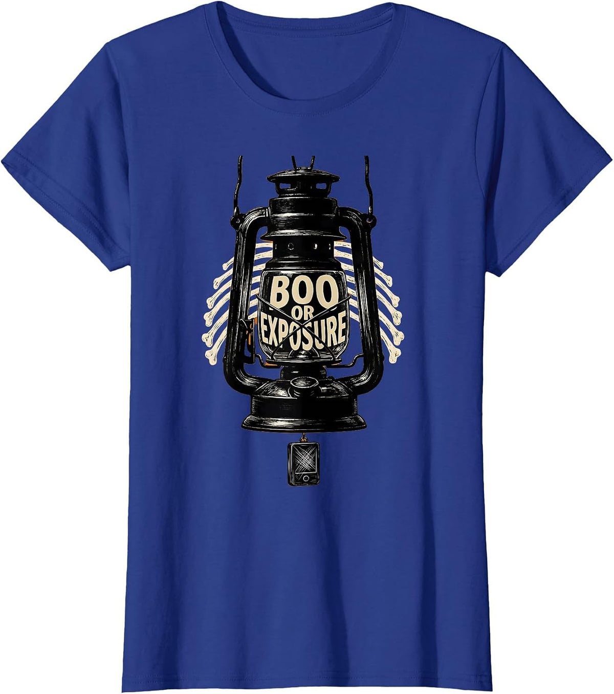 Women's Boo Or Exposure Scratchboard Radiology Tech Halloween T-Shirt - Royal Blue