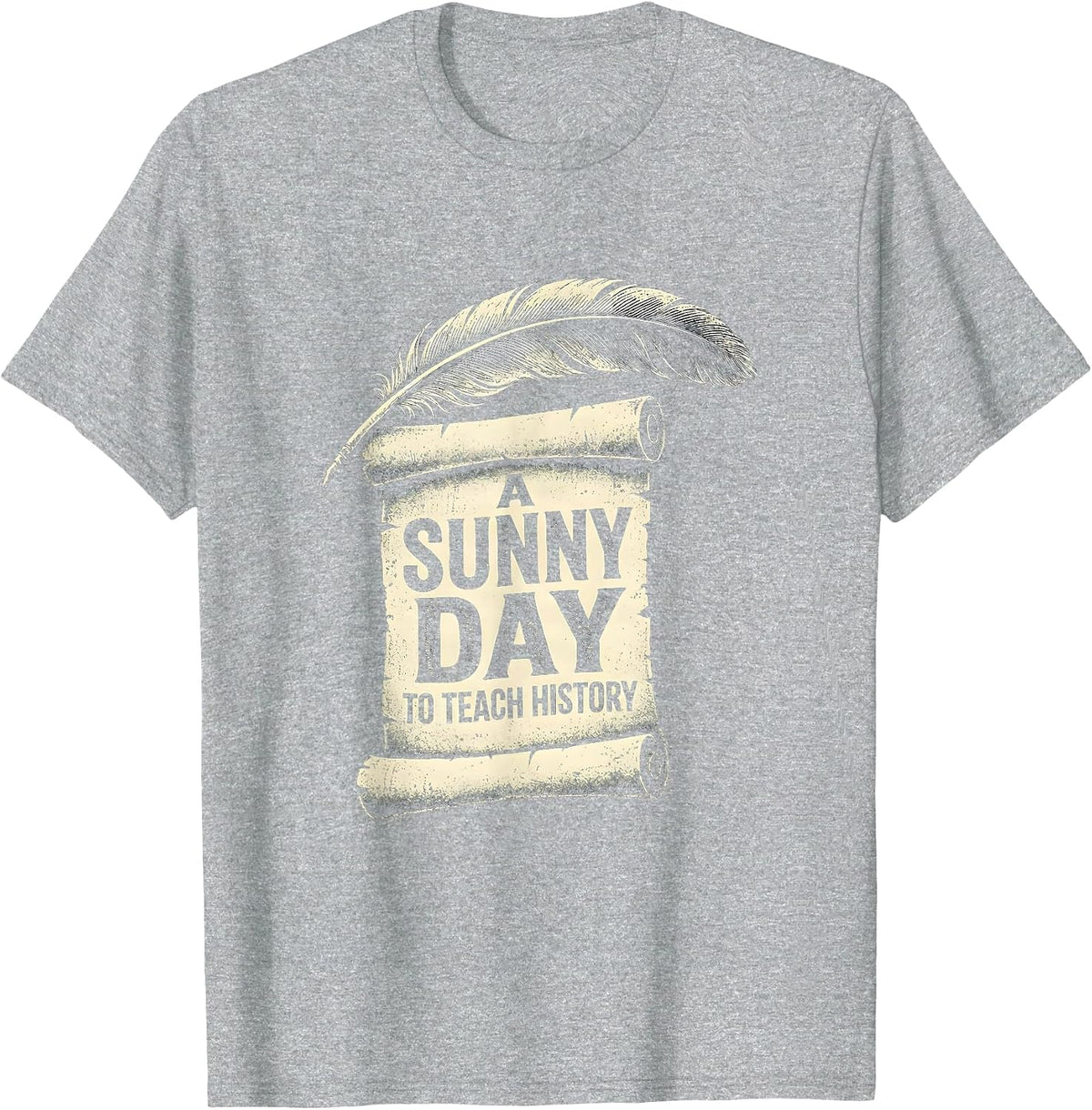 Men's A Sunny Day To Teach History Funny Retro Groovy History T-Shirt - Heather Grey