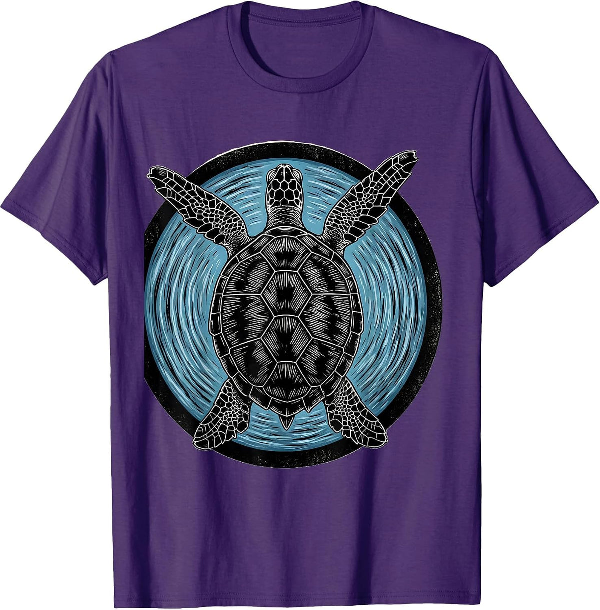 Turtle Viewed From Below Through Water Surface T-Shirt - Purple