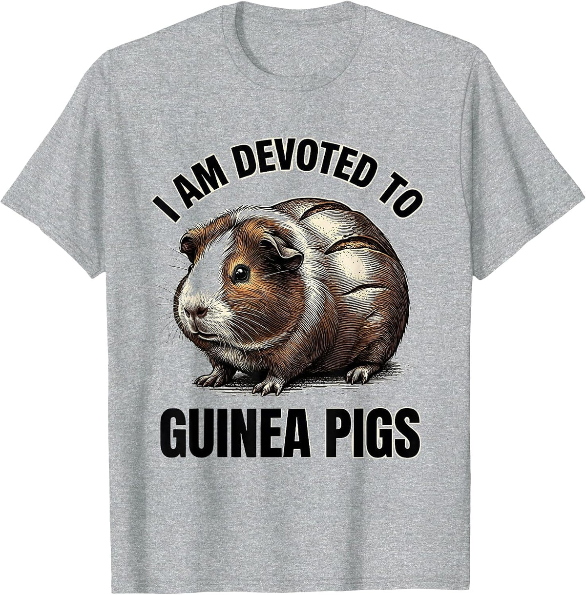 Men's I Am Devoted To Guinea Pigs Funny Pig Lover Humor T-Shirt - Heather Grey