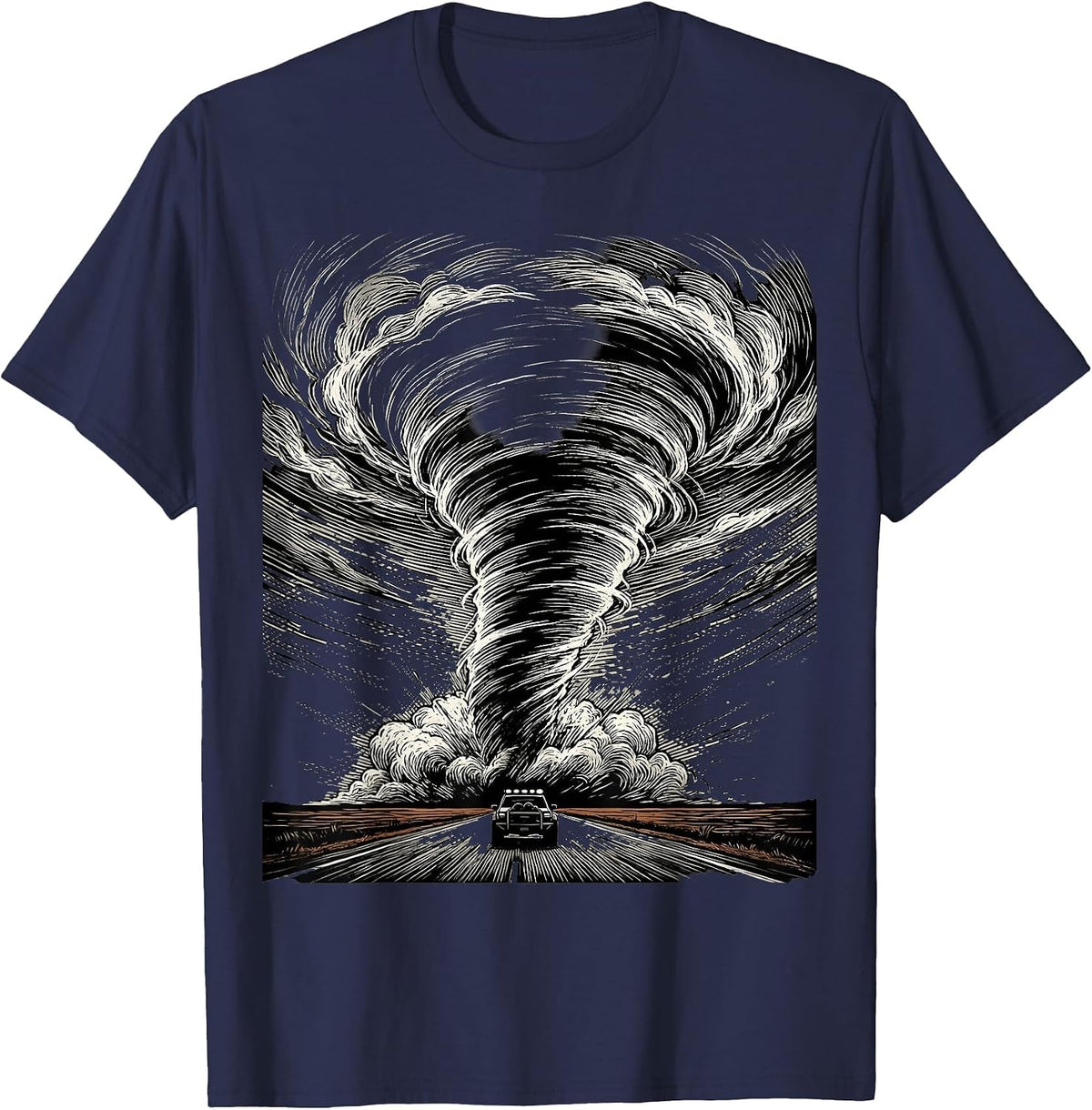 Tornado Chaser Storm Chasing Meteorology Enthusiast T-Shirt - Navy Blue