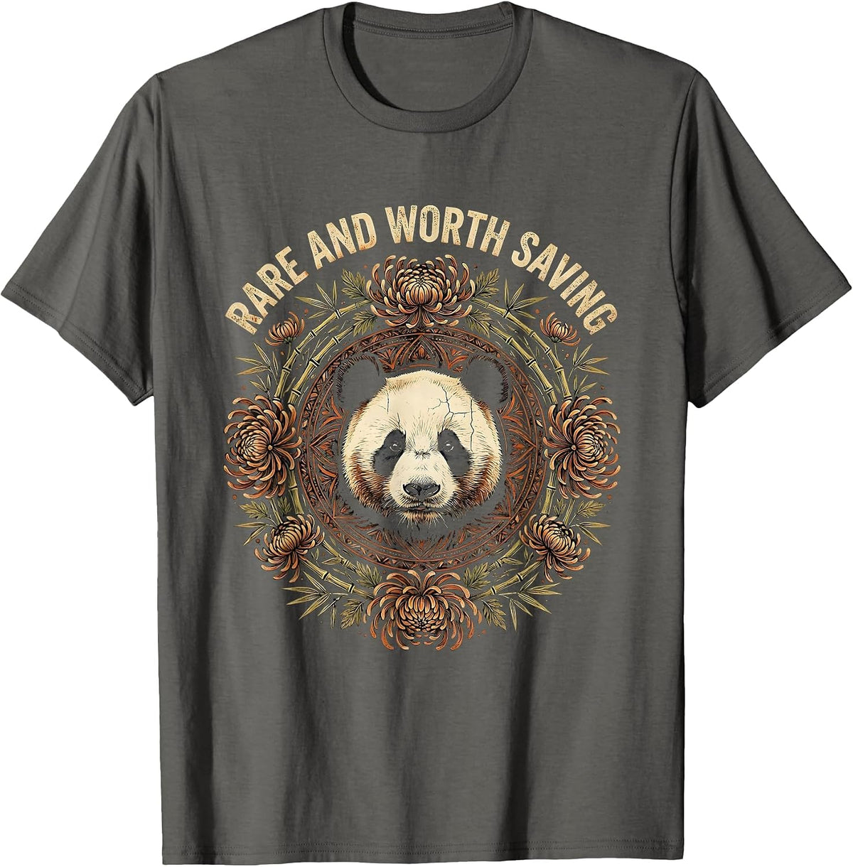 Men's Rare and Worth Saving Panda Conservation Design T-Shirt - Asphalt Grey