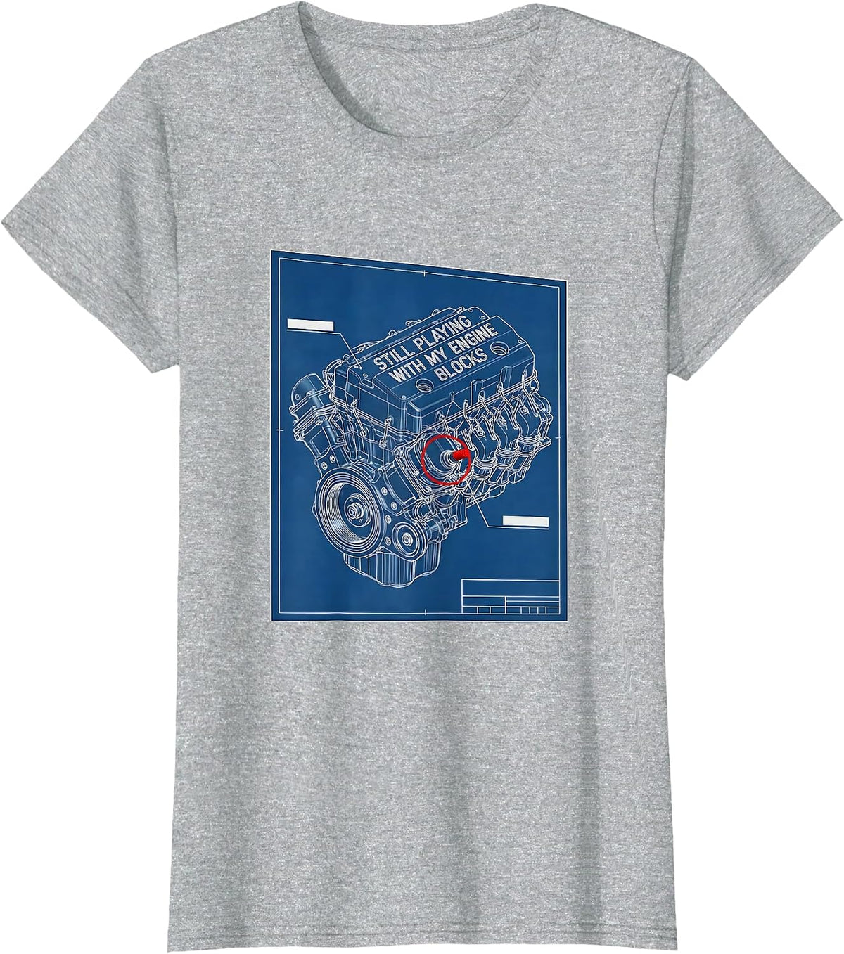 Women's Still Playing With My Engine Blocks Funny Mechanic Auto T-Shirt - Heather Grey