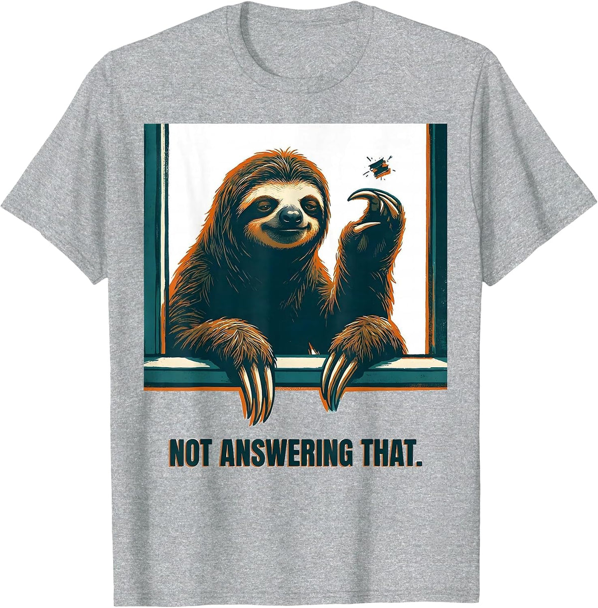 Men's Not Answering That Funny Sloth Humor Gift for Sloth Lovers T-Shirt - Heather Grey