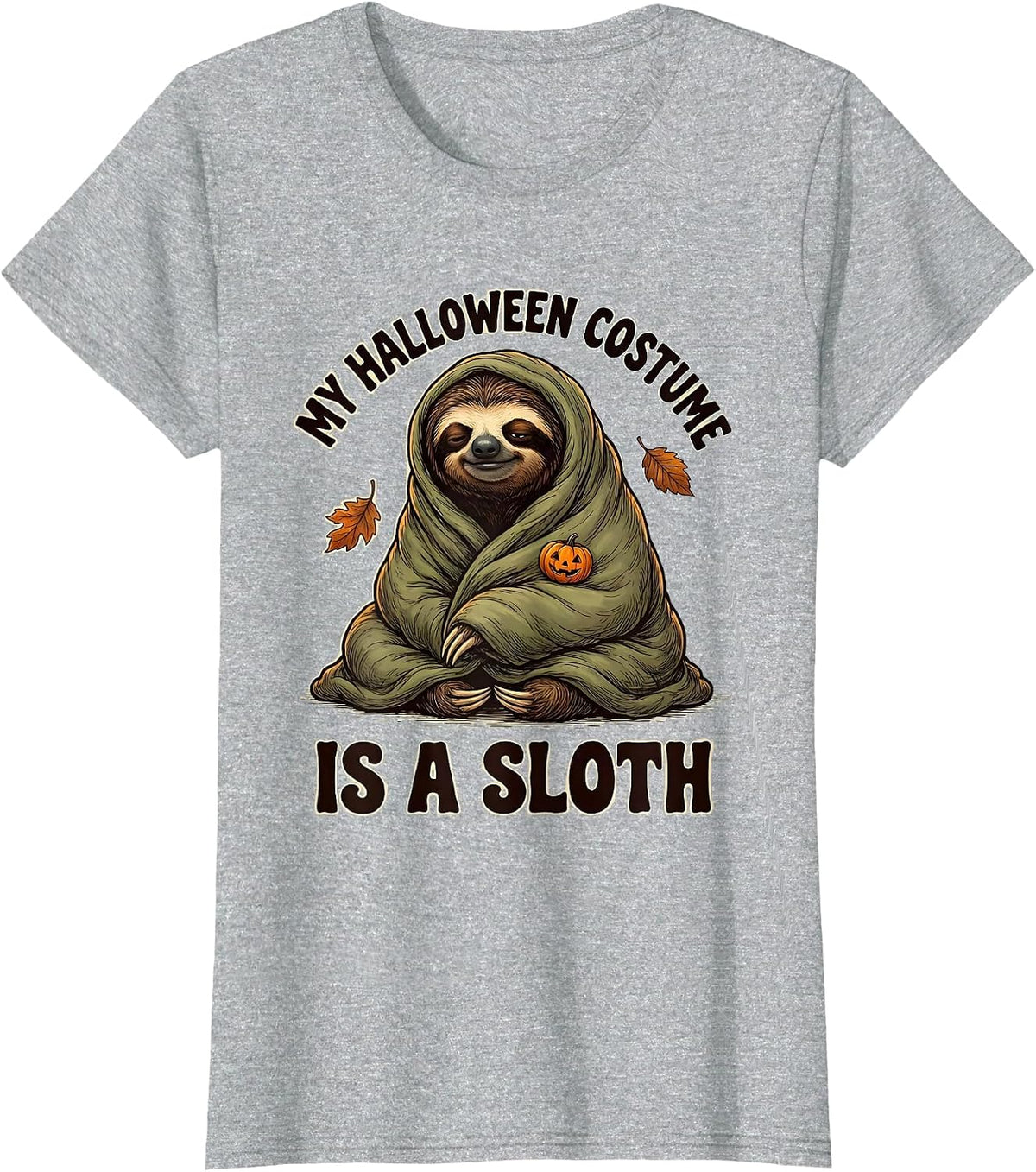 Women's My Halloween Costume Is A Sloth Funny Sloth Lover Halloween T-Shirt - Heather Grey