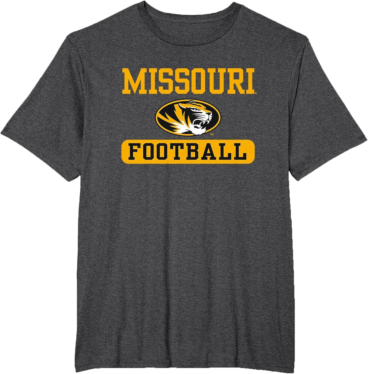 Missouri Tigers Football Officially Licensed T-Shirt - Dark Heather Grey