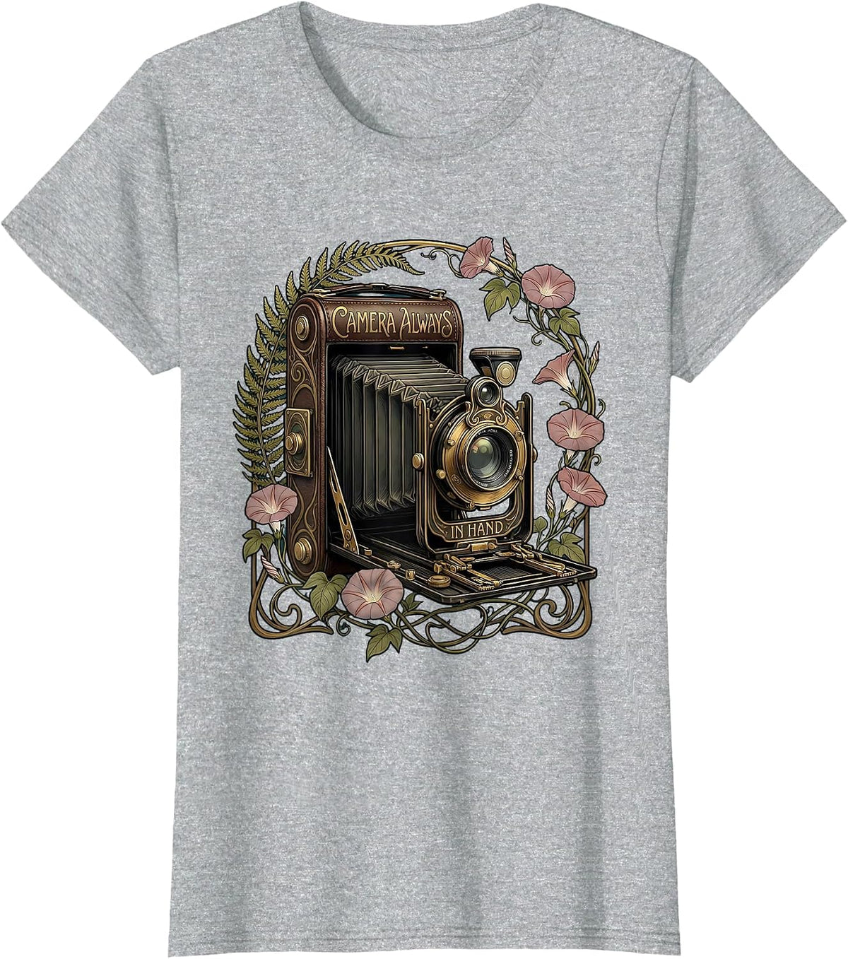 Camera Always In Hand Photography Lover Design T-Shirt - Heather Grey