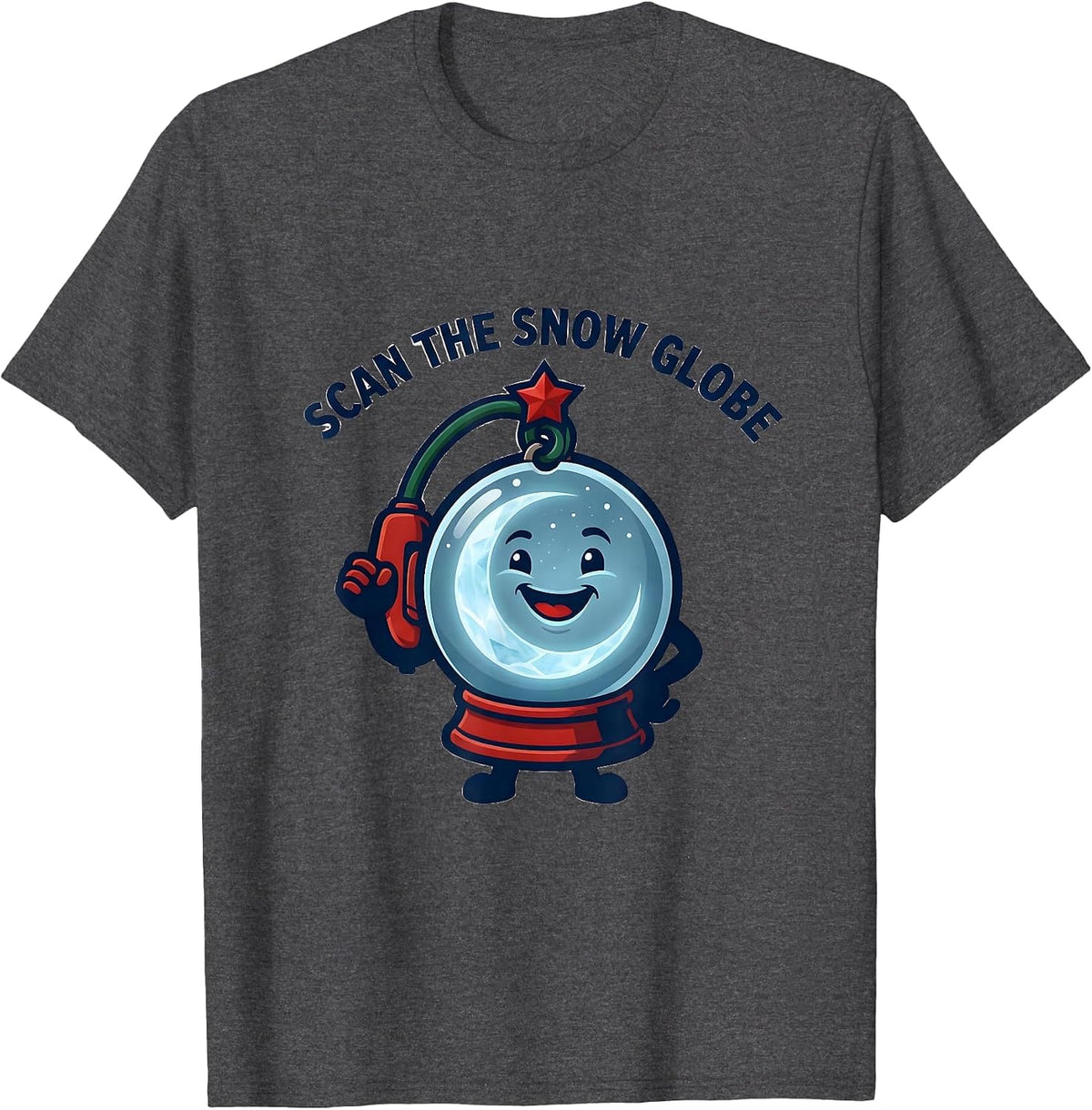 Scan The Snow Globe Funny Sonographer Ultrasound Tech T-Shirt - Dark Heather Grey