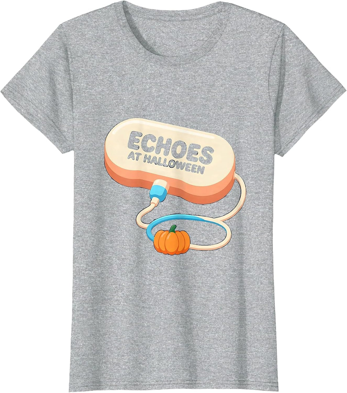 Echoes At Halloween Cute Kawaii Sonographer Halloween T-Shirt - Heather Grey