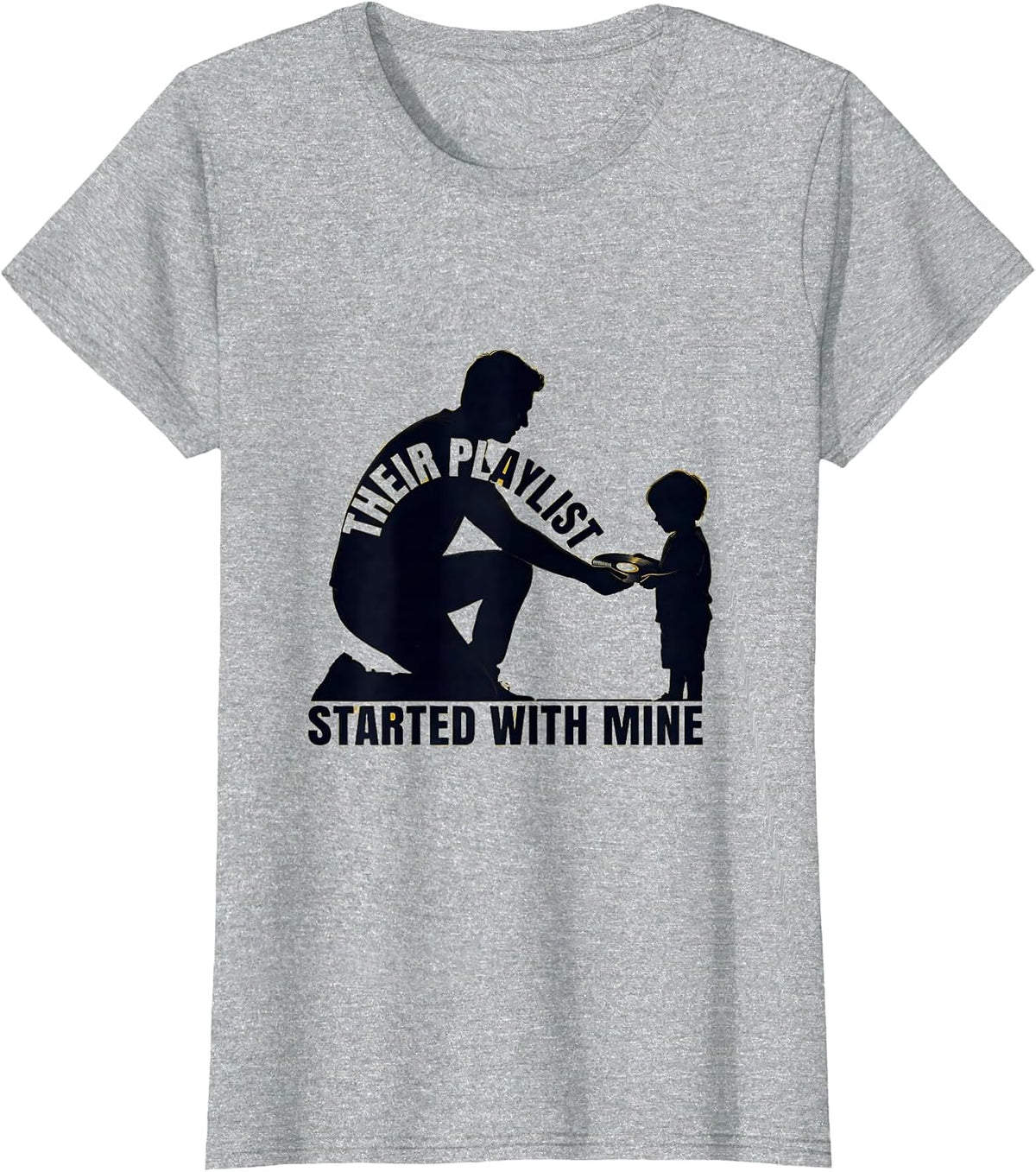 Their Playlist Started With Mine Hip-Hop Rap Lyric Quote T-Shirt - Heather Grey