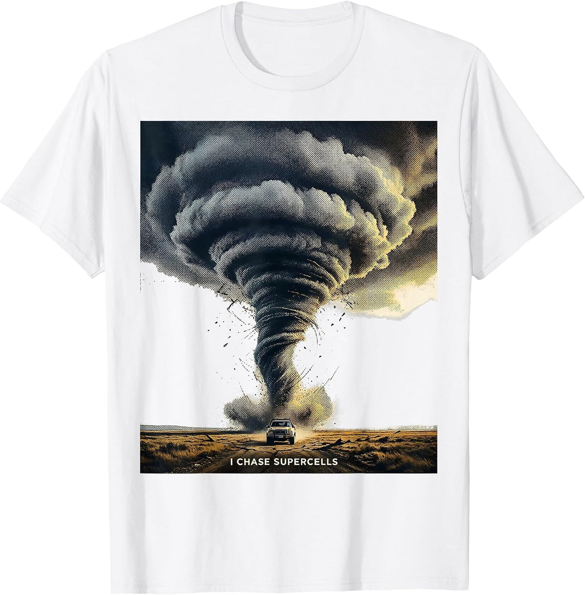 Men's I Chase Supercells Storm Chaser Tornado Meteorology Weather T-Shirt - White