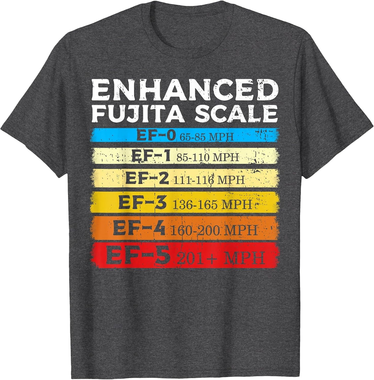 Enhance Fujita Scale Storm Tornado Chaser for Meteorologist. T-Shirt - Dark Heather Grey